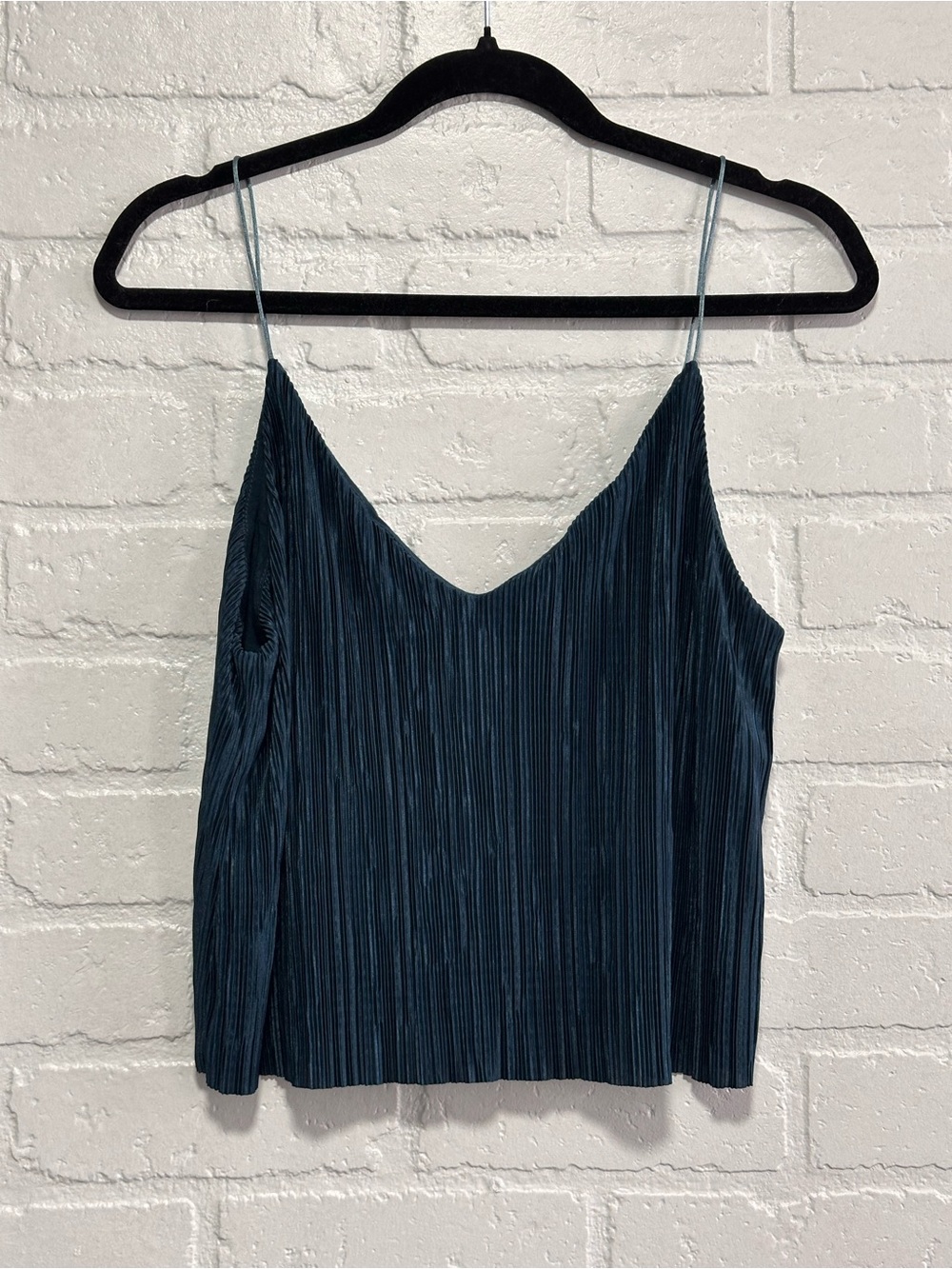 Silence and Noise blue pleated cami top